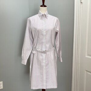 Brooks Brothers Striped Long Sleeve Shirt Dress Supima Cotton Size 4 non-iron